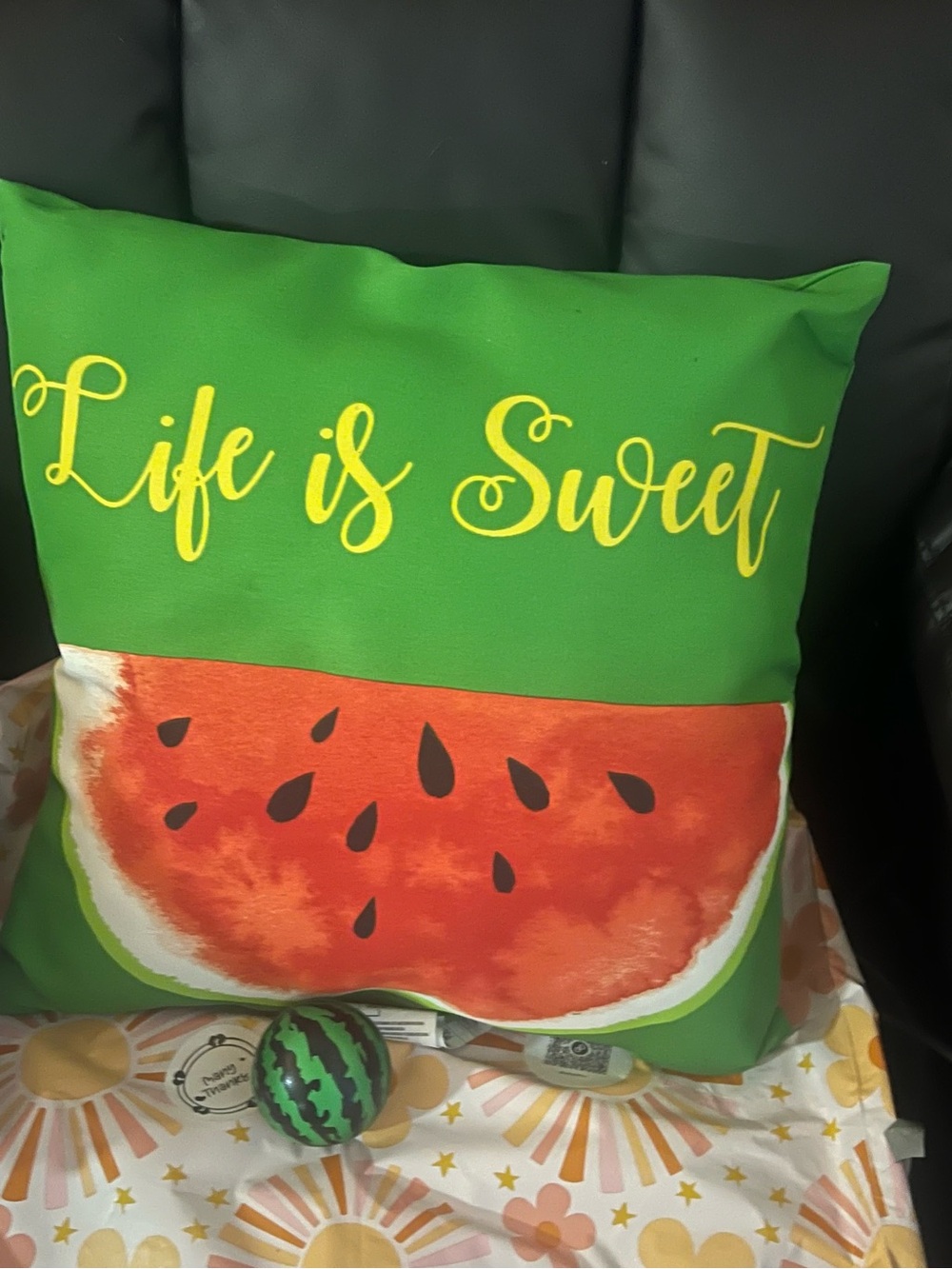 Watermelon Bundle - Throw Pillow, Oven Mitten & 2 Kitchen Towels - Picture 2 of 4